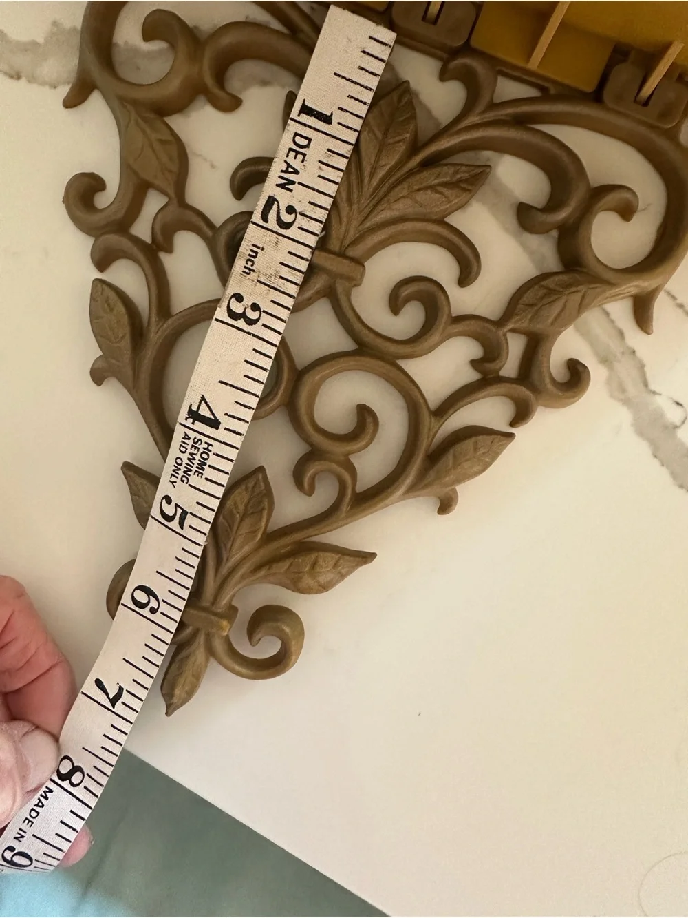 Vintage Syroco Hollywood Regency style small wall mirror & shelf set